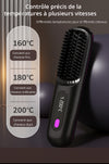 Peigne électrique en céramique avec chauffage Usb, LCD, sans fil, Portable, outil de coiffure à ions négatifs, brosse à lisser Rechargeable
